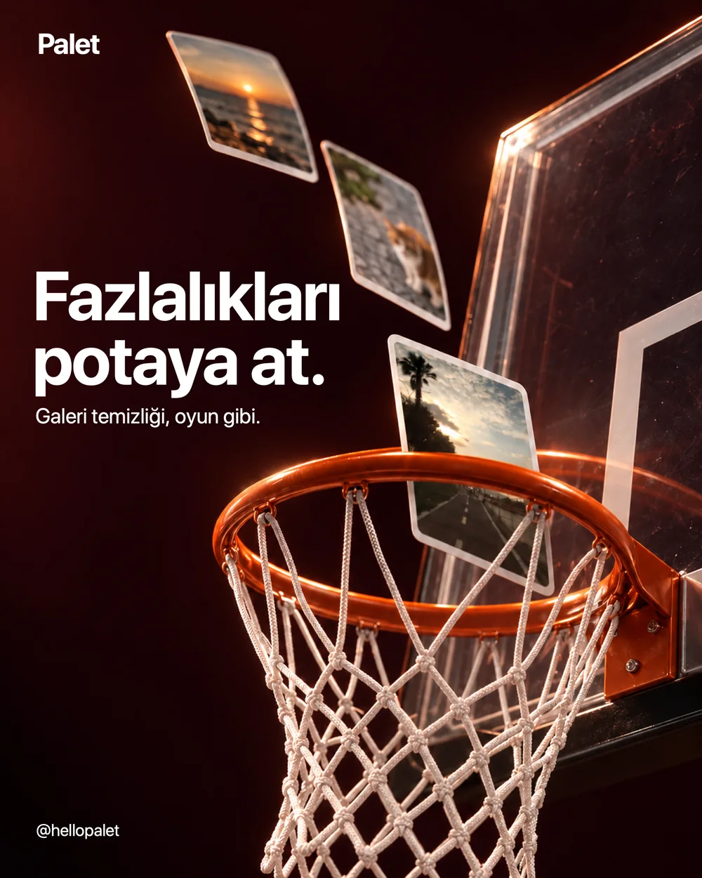 Fazlalıkları potaya at. — Palet lansman postu, AI destekli görsel