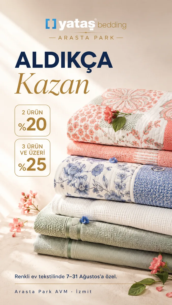 Aldıkça kazan — ev tekstili kampanyası